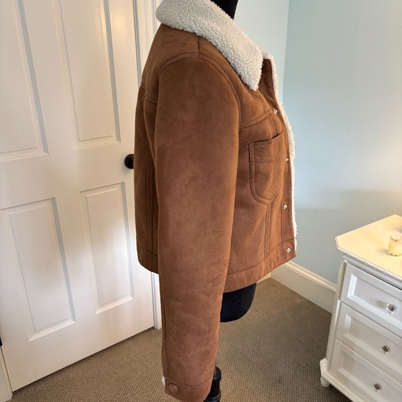 Mother Denim Faux-Suede Shearling-Like Lined Jacket – Size M - Picture 5 of 12